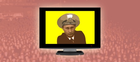 Putin and TV as the Opium of the Masses - Illustration